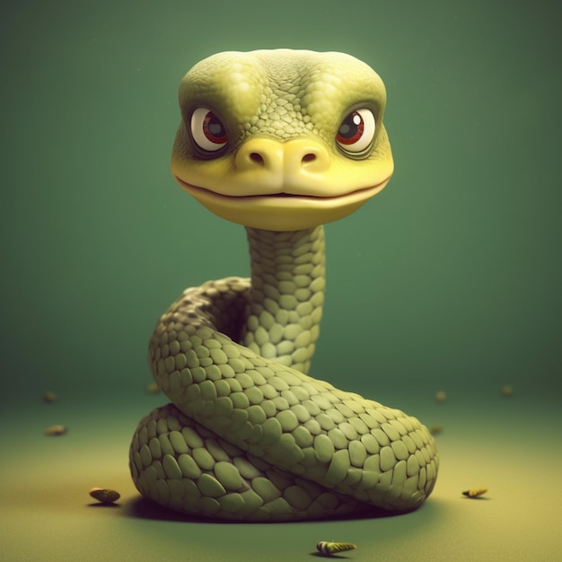 There is a snake that is sitting on the ground generative ai