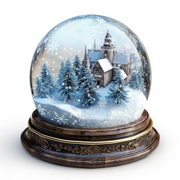 there is a snow globe with a castle inside of it generative ai