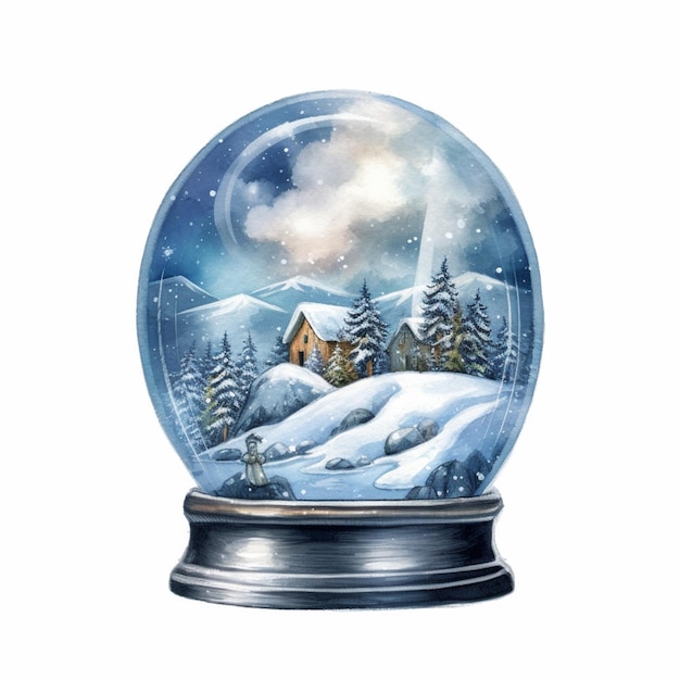 There is a snow globe with a house inside of it generative ai