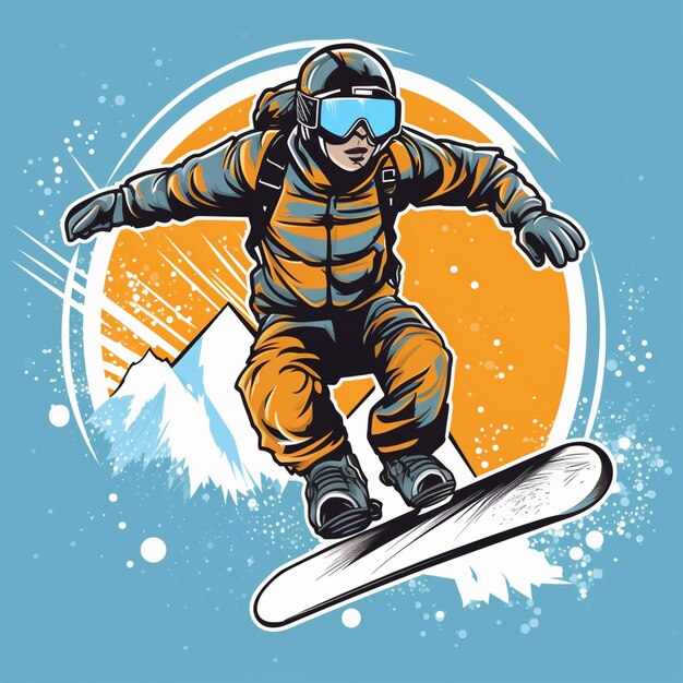 There is a snowboarder that is going down the hill generative ai