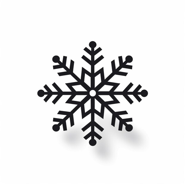 Photo there is a snowflake made of black paper on a white background generative ai