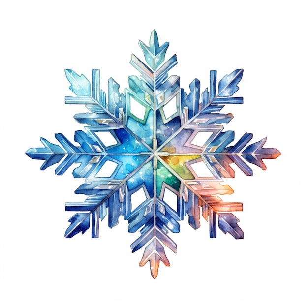 There is a snowflake made of many different colored crystals generative ai