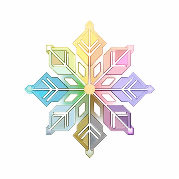 Photo there is a snowflake made of many different colors of lines generative ai