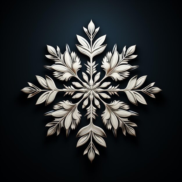 Photo there is a snowflake made of paper on a black background generative ai