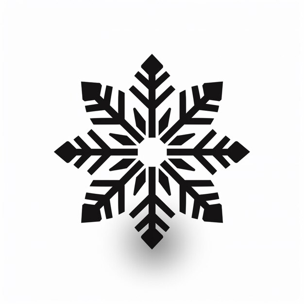 Photo there is a snowflake that is black and white on a white background generativ ai