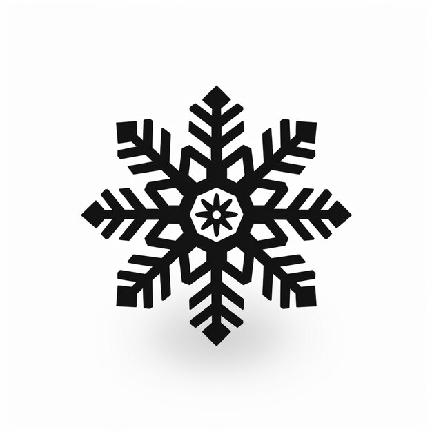 there is a snowflake that is black and white on a white background generativ ai