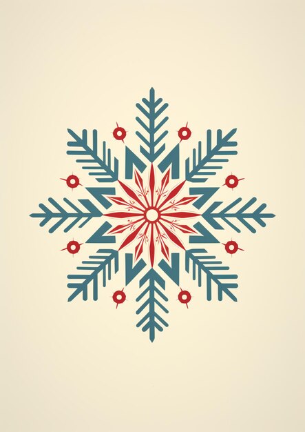 there is a snowflake with red and blue snowflakes on it generative ai