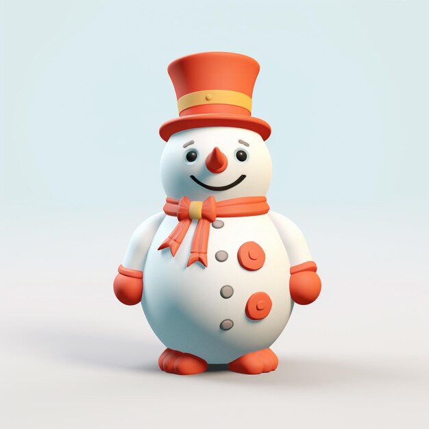 there is a snowman with a top hat and scarf on generative ai