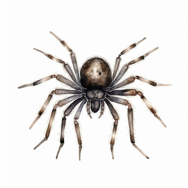 Photo there is a spider that is sitting on the ground generative ai