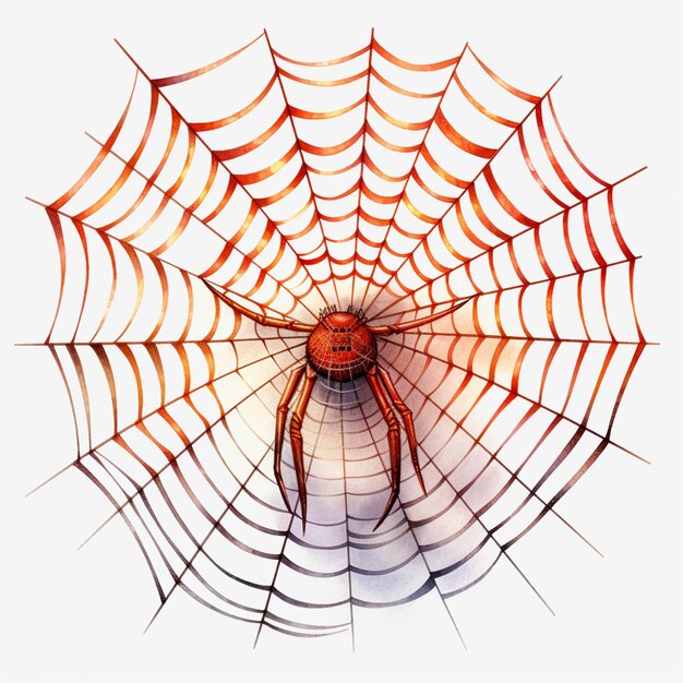 Photo there is a spider that is sitting in the middle of a web generative ai