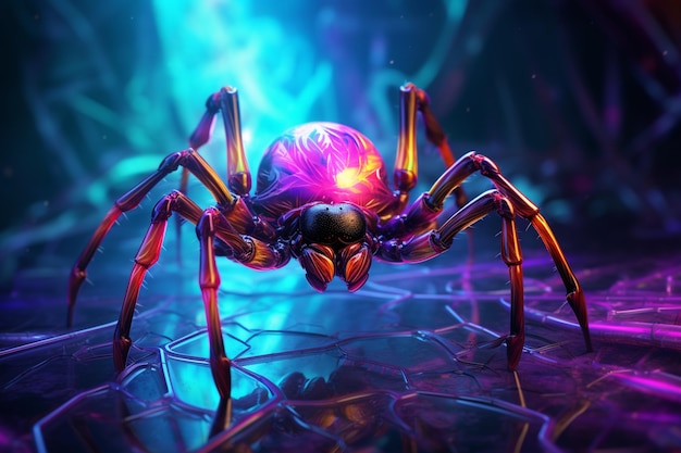 there is a spider that is sitting on a table generative ai