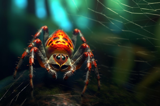 There is a spider that is sitting on a tree branch generative ai