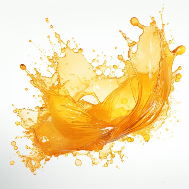 there is a splash of orange juice on a white surface generative ai