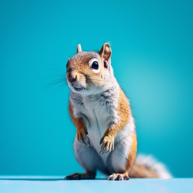 Premium AI Image | there is a squirrel standing on its hind legs on a ...