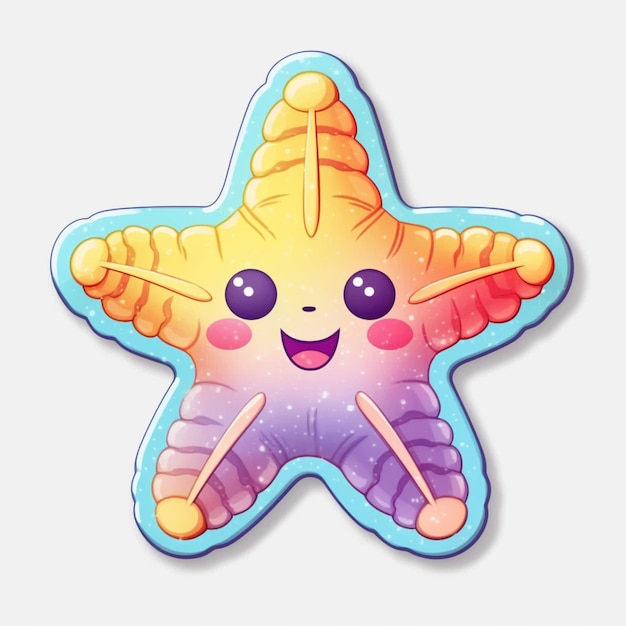 There is a starfish with a happy face and a starfish with a smile generative ai