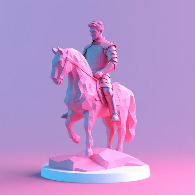 There is a statue of a man riding a horse on a pedestal generative ai