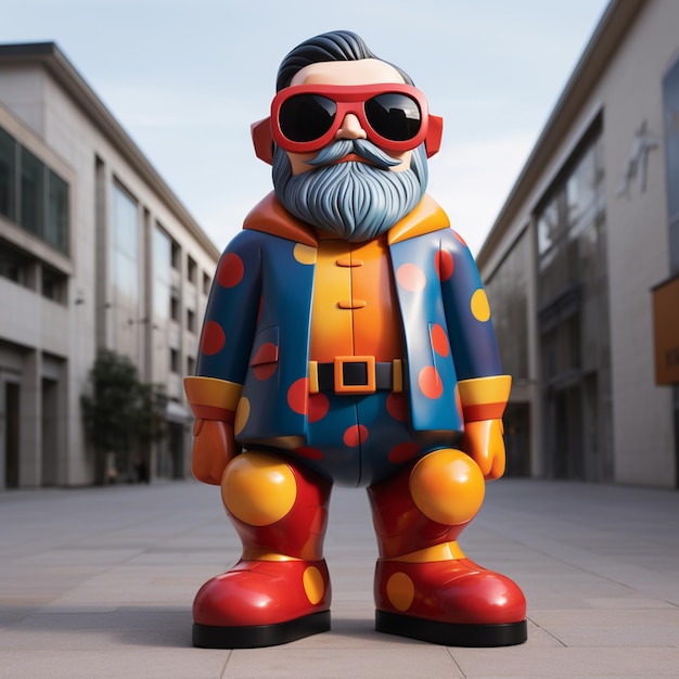 there is a statue of a man with a beard and sunglasses generative ai