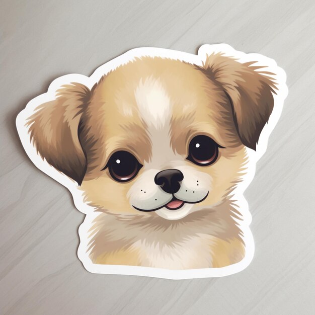 There is a sticker of a dog with a big smile on it generative ai
