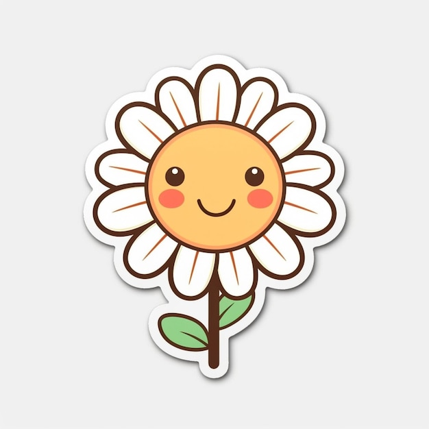 There is a sticker of a flower with a smiling face generative ai