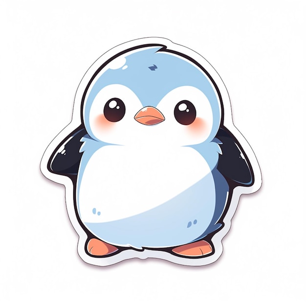 There is a sticker of a penguin with a big nose generative ai