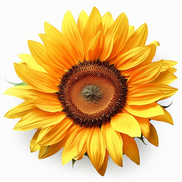 There is a sunflower that is yellow and has a brown center generative ai