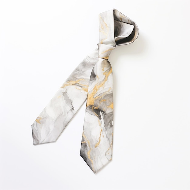 Foto c'è una cravatta con un disegno di marmo su di essa generativo ai