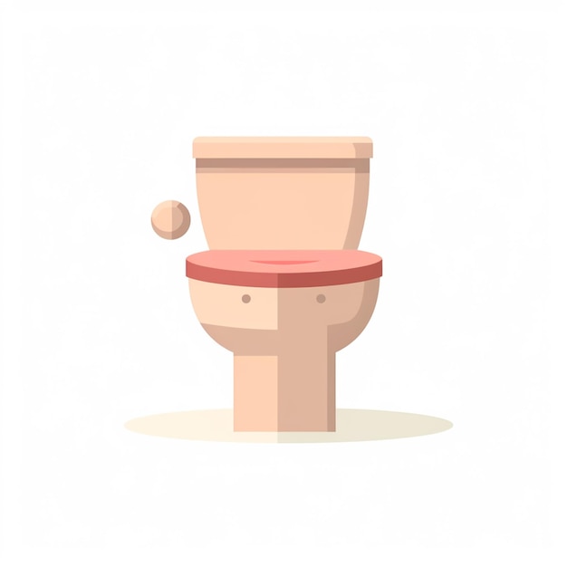 there is a toilet with a red seat and a ball in the bowl generative ai