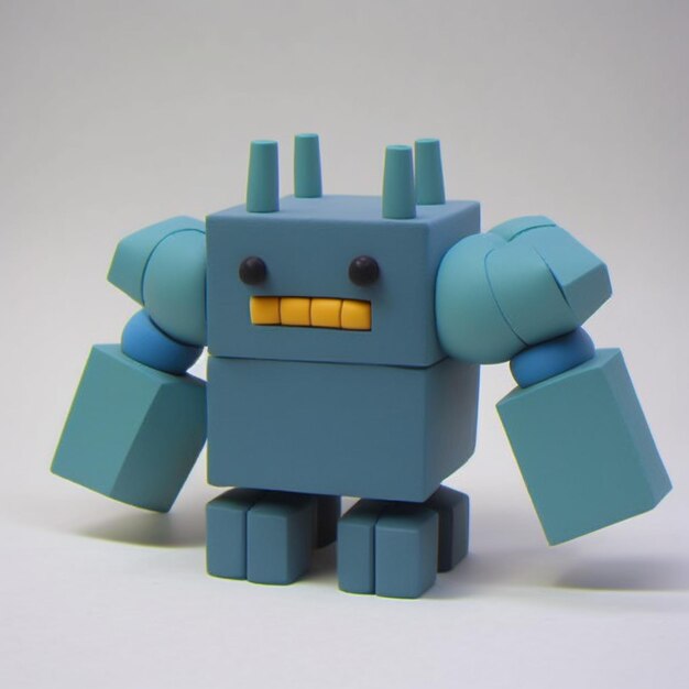 there is a toy robot that is standing up with a smile on its face generative ai