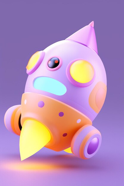There is a toy that is sitting on a purple surface generative ai