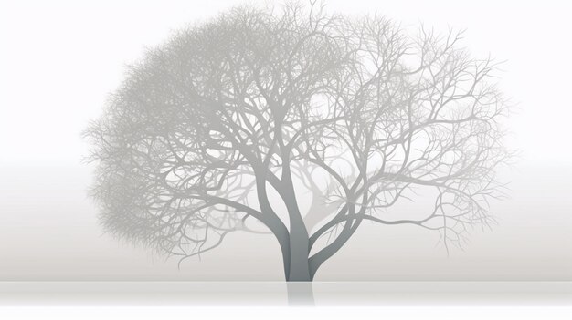 Foto c'è un albero che si trova nella nebbia generativa ai