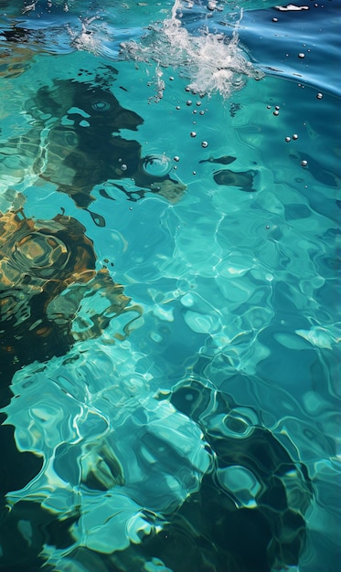 there is a turtle swimming in the water with a frisbee generative ai