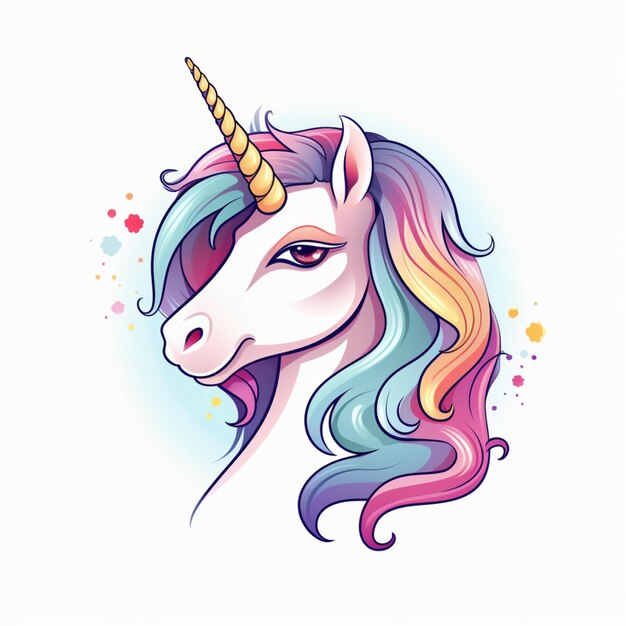 there is a unicorn with a long mane and a colorful mane generative ai