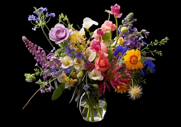 There is a vase of flowers that is sitting on a table generative ai