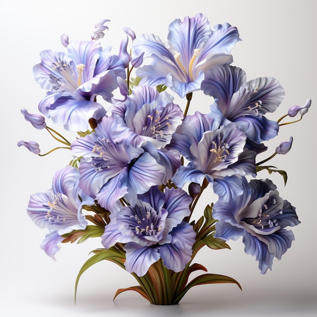 there is a vase with a bunch of purple flowers in it generative ai