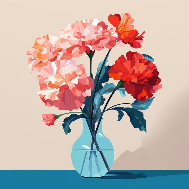 there is a vase with flowers in it on a table generative ai