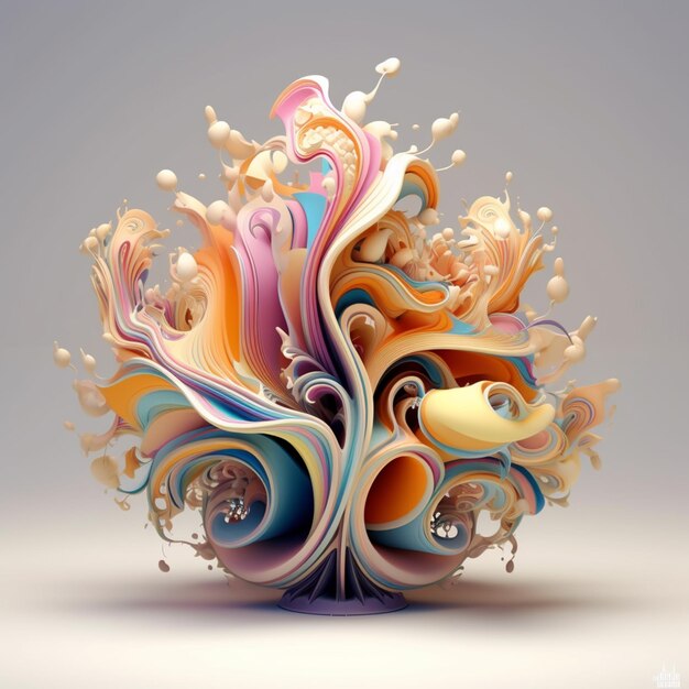 there is a very colorful object with a lot of swirls and bubbles generative ai