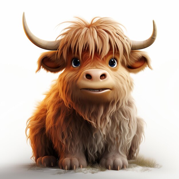 there is a very cute furry animal with big horns generative ai