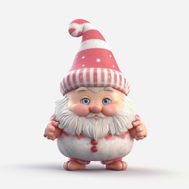 there is a very cute gnome with a big hat on generative ai