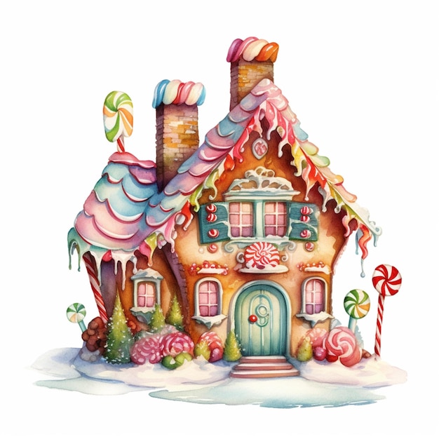 There is a very cute house with a lot of candy on it generative ai