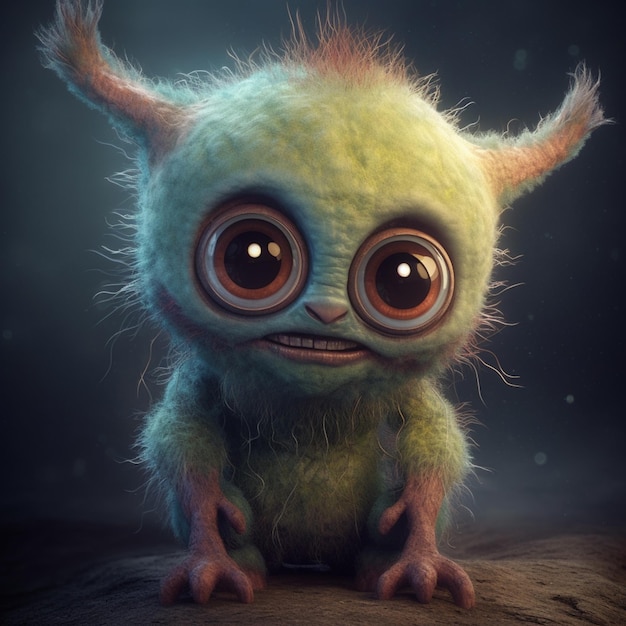 There is a very cute little furry creature with big eyes generative ai