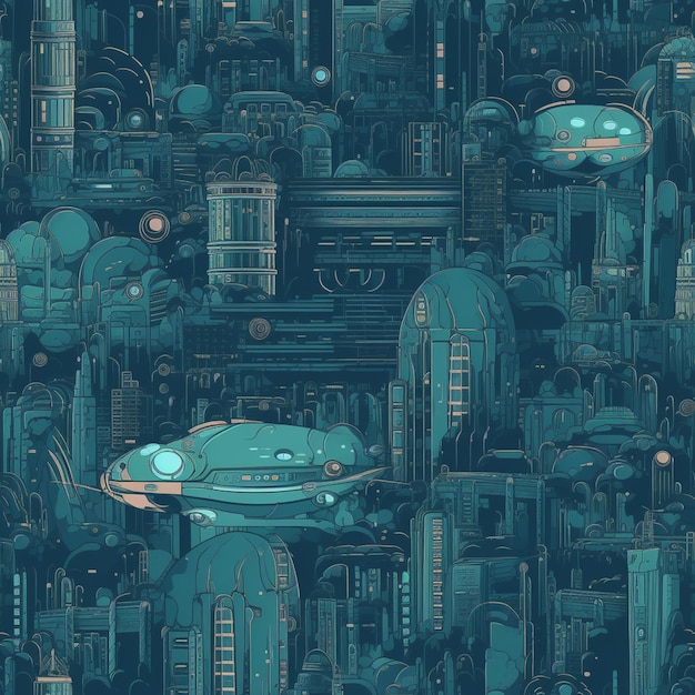 there is a very large group of futuristic city buildings generative ai