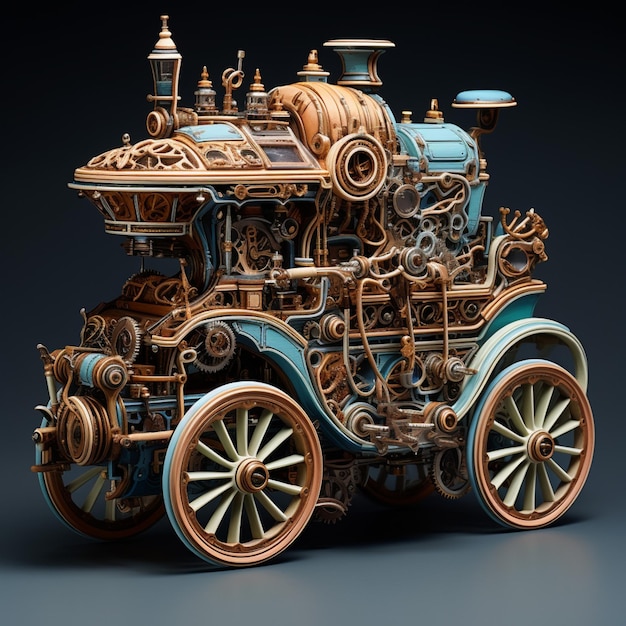 there is a very large model of a steam engine car generative ai