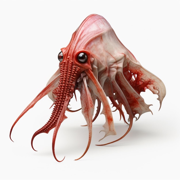 Foto c'è un calamaro molto grande con dei tentacoli molto lunghi generativi ai