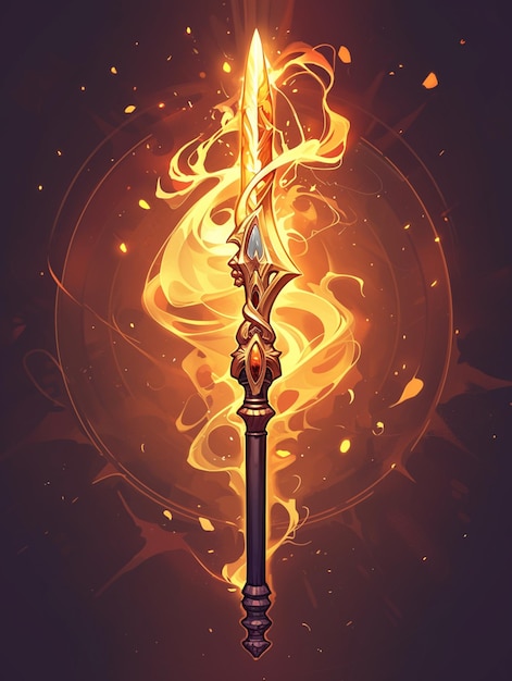 there is a very large sword with a flame on it generative ai