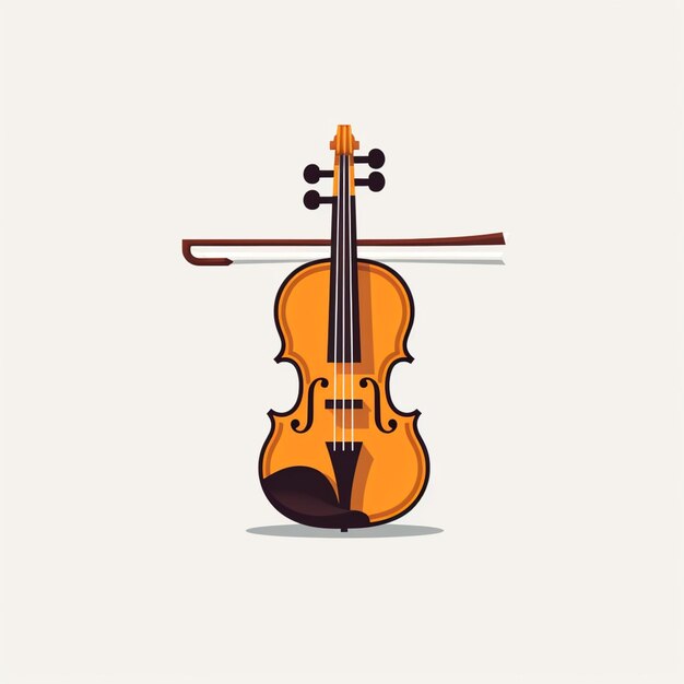 Photo there is a violin that is sitting on a stand generative ai