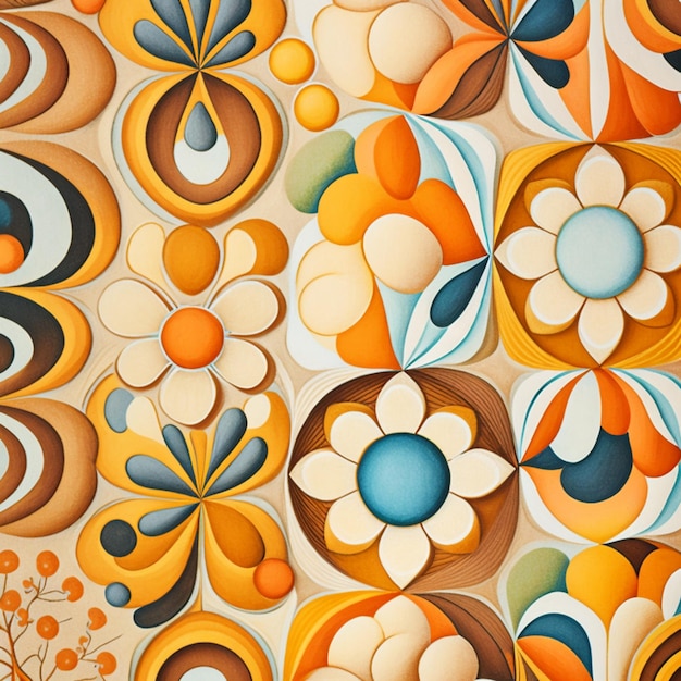 60s And 70s Style Fabric Wallpaper and Home Decor  Spoonflower