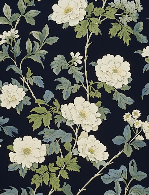 There is a wallpaper with a bunch of flowers on it generative ai