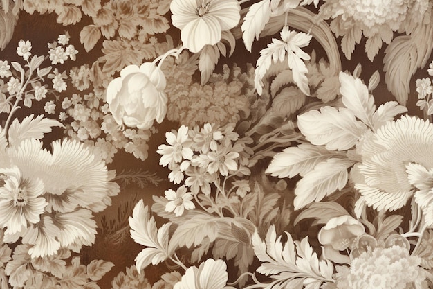 there is a wallpaper with a bunch of flowers on it generative ai