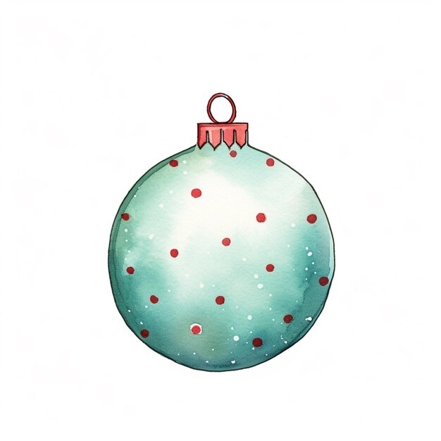 Foto c'è un disegno ad acquerello di un ornamento natalizio ai