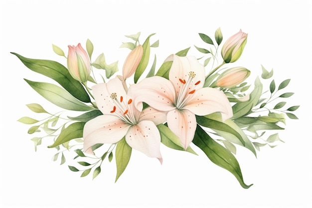 there is a watercolor painting of a bouquet of flowers generative ai